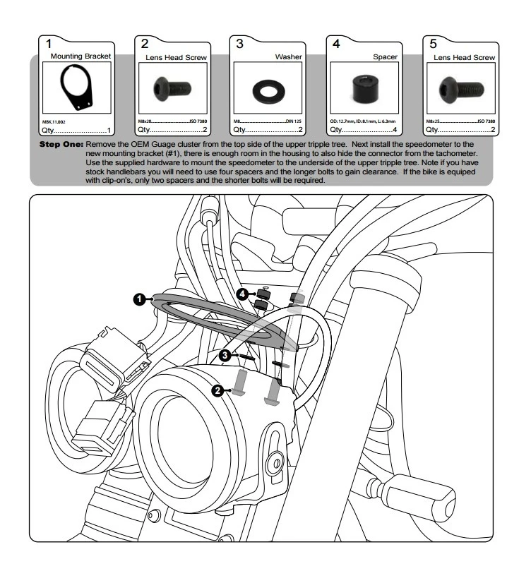 Denali Solo Speedometer Gauge Mount Triumph Thruxton 900 / Bonneville / Scrambler 2004-2016 [Open Box]
