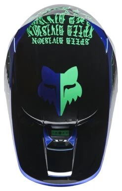 Fox Racing V1 Peril Helmet -Motorcycle Parts Shop fox racing v1 peril helmet blue 4