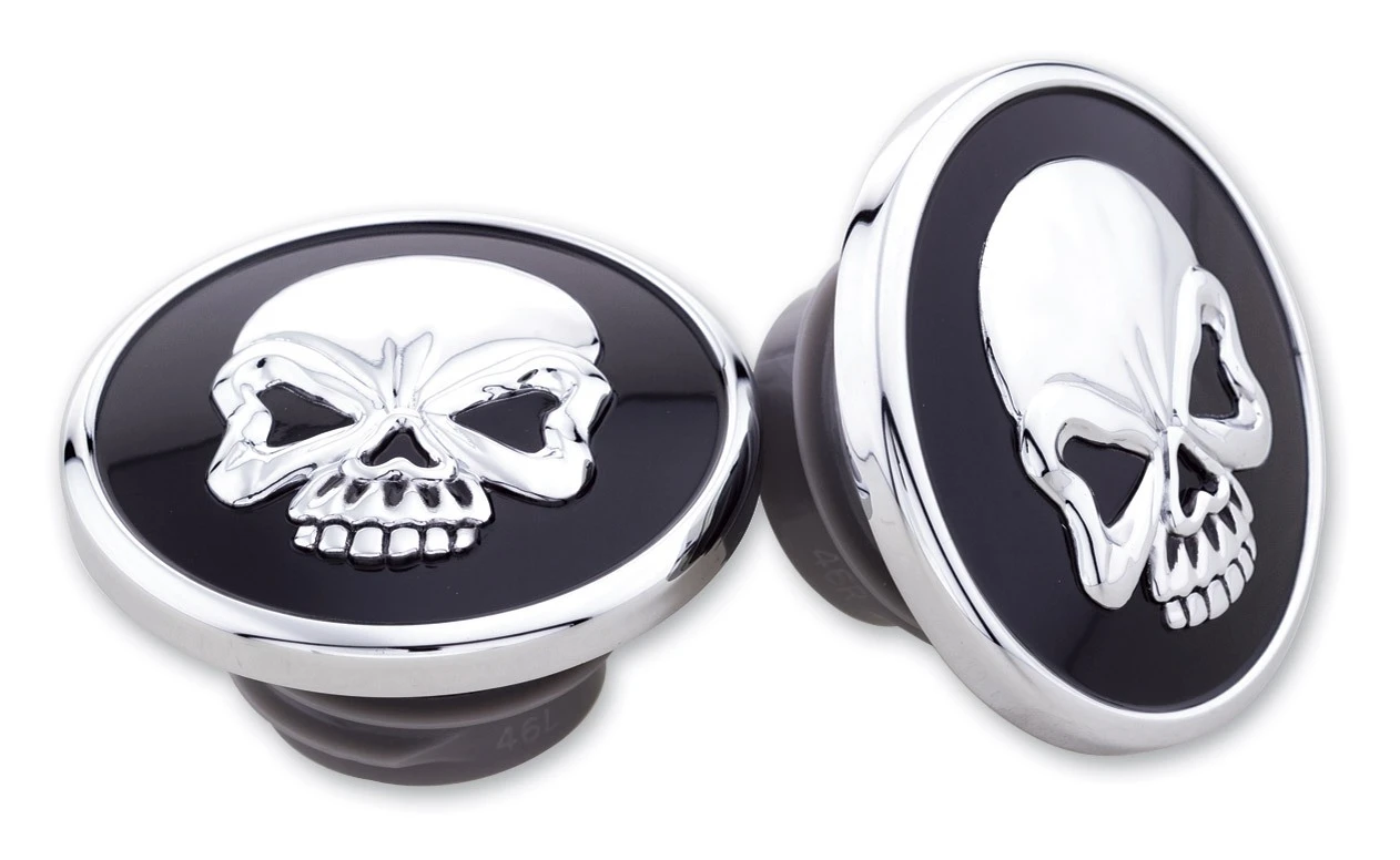 Milwaukee Twins Skull Gas Cap Set For Harley Softail 1996-1999 1 Milwaukee Twins Skull Gas Cap Set For Harley Softail 1996-1999